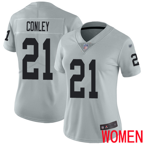 Oakland Raiders Limited Silver Women Gareon Conley Jersey NFL Football #21 Inverted Legend Jersey->women nfl jersey->Women Jersey